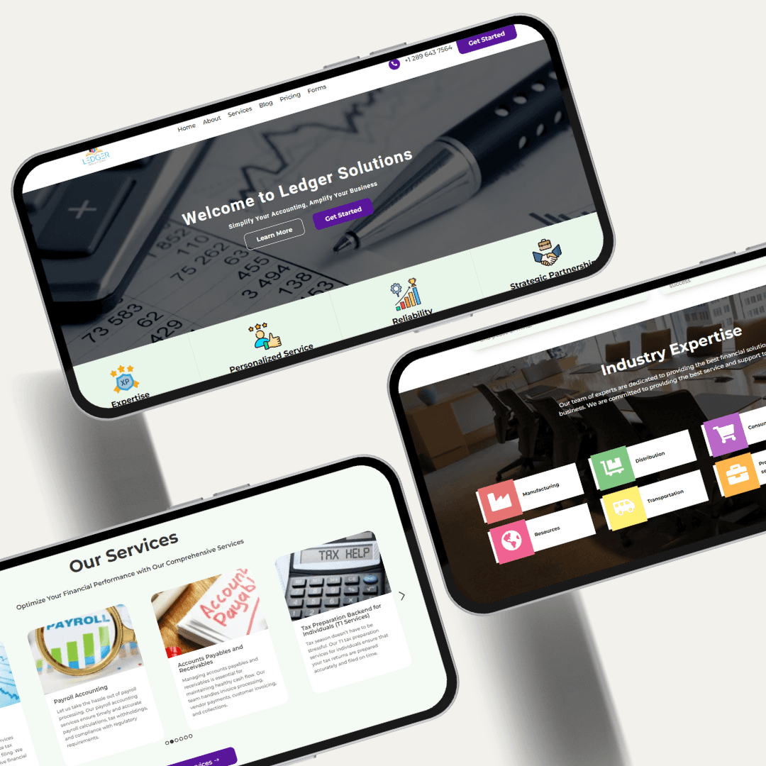 Ledeger Solutions Landing page 